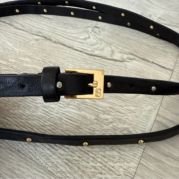 Gorjana Leather Belt Rare Women's Double Wrap Gold Tone Buckle Length 62.5” - Picture 3 of 5